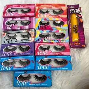 New ioni bundle lashes with lip scrub 11 lashes included